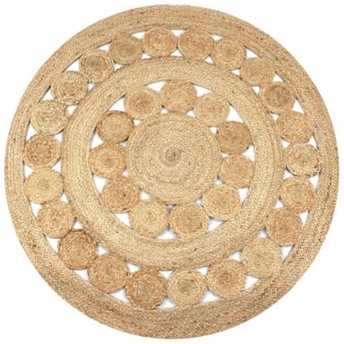 ALFOMBRA TRIBUS DEL MUNDO BOMBAY NATURAL REDONDA YUTE 140 CM - 2