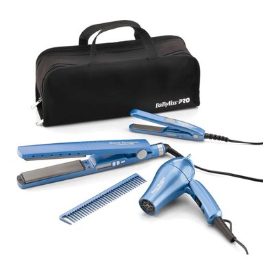 KIT TRAVEL BABYLISSPRO 4 UNIDADES PLANCHA IONICA 32MM+SEC+PLAN MINI - 1