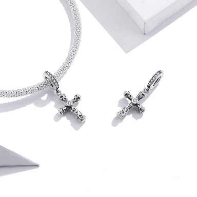 CHARM DIJE PLATA 925 CRUZ VINTAGE - 2