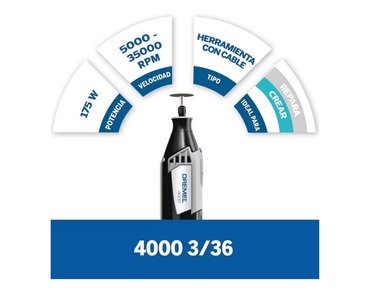 HERRAMIENTA DREMEL 4000 3 ADITAMENTOS Y 36 ACCESORIOS - 5