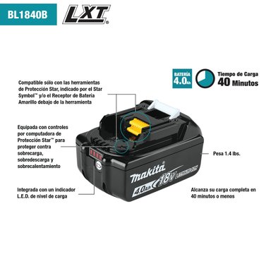 BATERIA MAKITA BL1840B 18V 4.0AH LI-ION SIN CAJA - 2