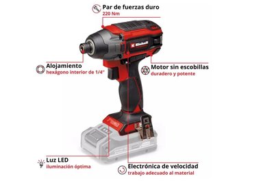 ATORNILLADOR IMPACTO EINHELL TP-CI 18V/220 LI-BL SOLO 18V - 9