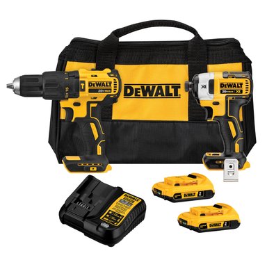 KIT TALADRO PERCUTOR DEWALT + ATORN. IMPACTO DCK223D2 - 1