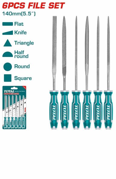 SET LIMAS TOTAL TOOLS THT91462 3MMX140MM 6 PIEZAS - 2