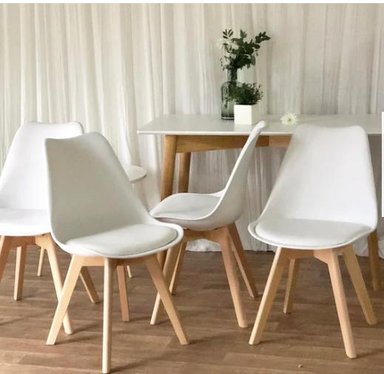 SILLA COMEDOR HABITA2 TULIP BLANCO PACK 4 ASIENTO ACOLCHADO - 5