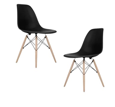 SILLA HABITA2 DISEÑO EAMES NEGRO PACK 2 COMODA Y - 1