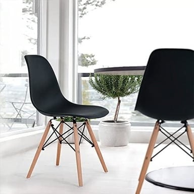 SILLA HABITA2 DISEÑO EAMES NEGRO PACK 2 COMODA Y - 2