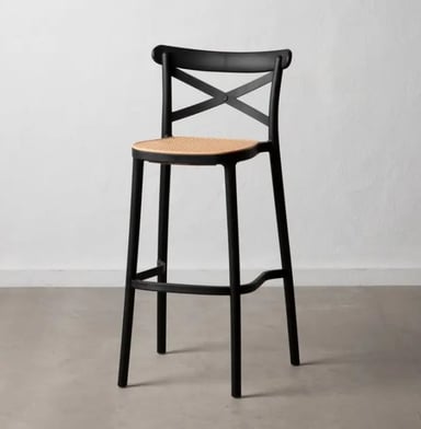PACK 4 TABURETE O PISO SENA POLIPROPILENO PARA TERRAZA O DESAYUNADOR 75CM - NEGRO - 2