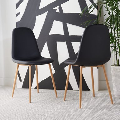 PACK 2 SILLA DE COMEDOR TRENDYTOP LINO ACOLCHADA - NEGRA - 2