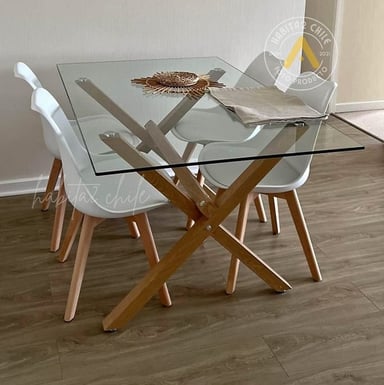 COMEDOR BIANCA MESA RECTANGULAR X 140X80CM + 6 SILLAS TULIP NEGRO - 1