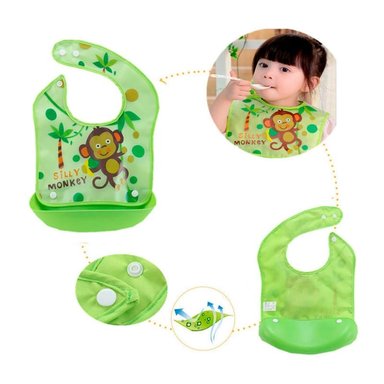 BABERO CHIQUILLOS.CL SILICONA BEBÉ CON RECOLECTOR COMIDA AJUSTABLE - 3