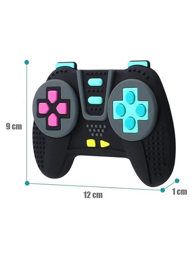 MORDEDOR CHIQUILLOS.CL SENSORIAL SILICONA CONTROL REMOTO DENTINCIÓN BEBÉ NEGRO - 2