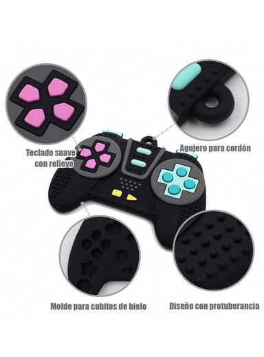 MORDEDOR CHIQUILLOS.CL SENSORIAL SILICONA CONTROL REMOTO DENTINCIÓN BEBÉ NEGRO - 4
