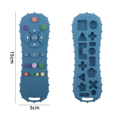 MORDEDOR CHIQUILLOS.CL SENSORIAL SILICONA CONTROL REMOTO DENTINCIÓN BEBÉ AZUL MARINO - 2