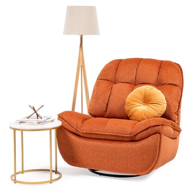 BERGERE VYS SPA MILLENIUM ORANGE ACERO FELPA NARANJO MECEDOR GIRATORIO Y RECLINABLE - 1