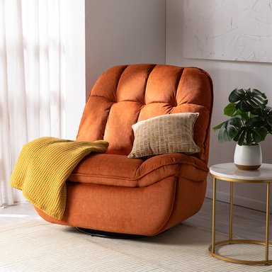 BERGERE VYS SPA MILLENIUM ORANGE ACERO FELPA NARANJO MECEDOR GIRATORIO Y RECLINABLE - 2