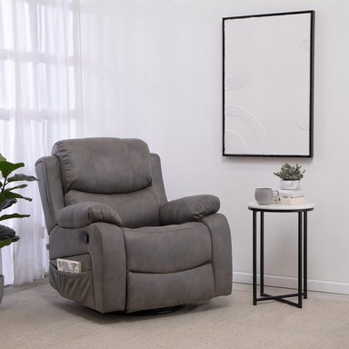 BERGER RECLINABLE PRO GREY CON VIBROMASAJE 8 PUNTOS + CONTROL REMOTO + CALEFACCION + MECEDOR - 2