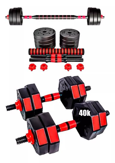 SET MANCUERNAS PESAS AJUSTABLES 40KG FITNESS HEXAGONAL - 1