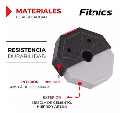 SET MANCUERNAS PESAS AJUSTABLES 40KG FITNESS HEXAGONAL - 3