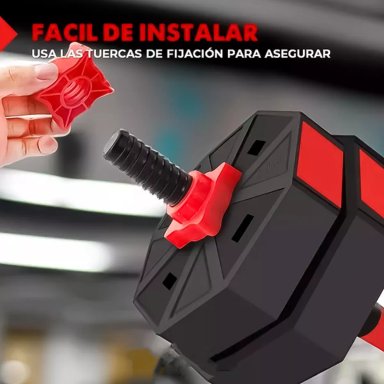 SET MANCUERNAS PESAS AJUSTABLES 40KG FITNESS HEXAGONAL - 5