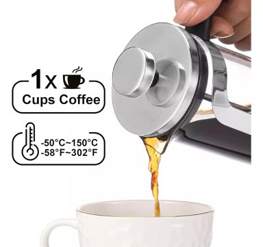 PRENSA FRANCESA CAFETERA DE LUJO 800ML ACERO INOXIDABLE - 2