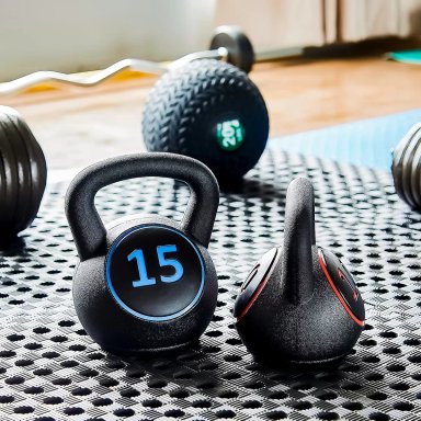 KETTLEBELL SET 3 PESAS RUSAS 2.5/4.5/7 KG CON BASE BOOMFIT - 4