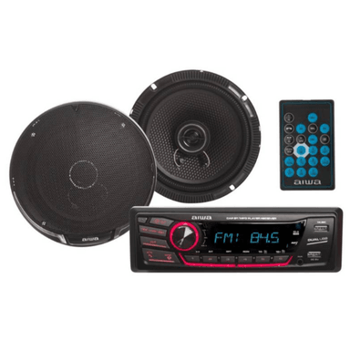 RADIO + PARLANTE AUTO AIWA CAW-2016BT 2 VÍAS CON CONTROL - 1