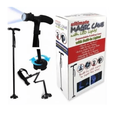 BASTÓN ORTOPÉDICO PLEGABLE CON POTENTE LUZ LED - 1