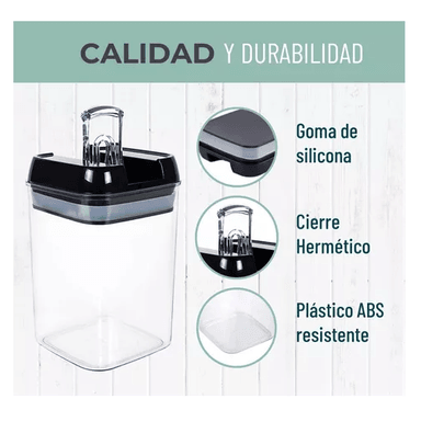 JUEGO DE 5 RECIPIENTES DE ALMACENAMIENTO DE ALIMENTOS HERMÉTICOS - 2