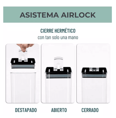 JUEGO DE 5 RECIPIENTES DE ALMACENAMIENTO DE ALIMENTOS HERMÉTICOS - 3