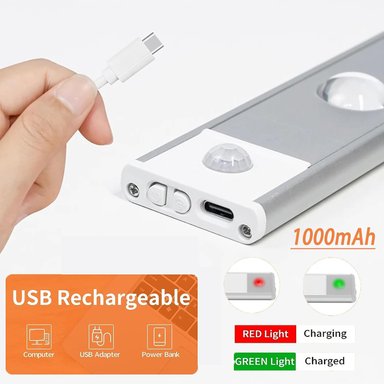 LUZ POTENTE 100 LED RECARGABLE USB 50 CM PARA EMERGENCIAS CON SENSOR DE MOVIMIENTO Y DE LUZ - 5