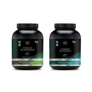 SUPLEMENTO ALIMENTICIO LÍNEA PREMIUM PACK 1KG CITRATO DE MAGNESIO + 1KG DE CITRATO DE POTASIO - 1