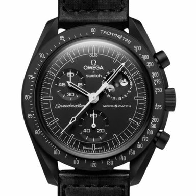 RELOJ SWATCH MOONSWATCH MOONPHASE SNOOPY NEGRO - 1