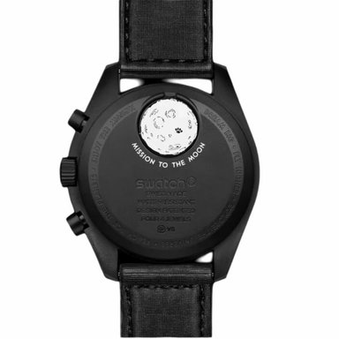 RELOJ SWATCH MOONSWATCH MOONPHASE SNOOPY NEGRO - 3