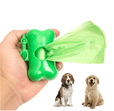 DISPENSADOR BOLSAS EXCREMENTO MASCOTAS + 2 ROLLO BOLSA - 1