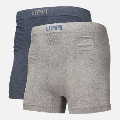 ROPA INTERIOR HOMBRE PACK SKINTEC SEAMLESS BOXER GRIS MEDIO Y AZUL MARINO LIPPI I23 - 1