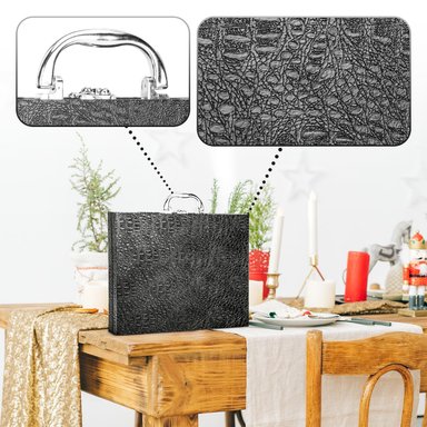 MALETA DE CUBIERTOS DE LUJO 24 PIEZAS REGALO DE MALETA NEGRA - 4