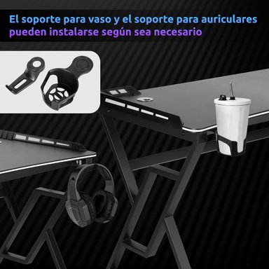 ESCRITORIO GAMER PROFESIONAL X-RGB 120 CMS CON LUCES - 5