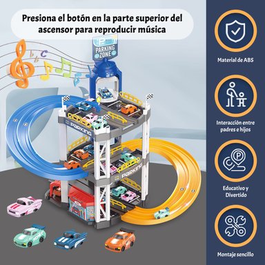 PISTA AUTOS BIGHOUSE JUGUETE ARMABLE NIÑOS 3 NIVELES MÚSICA - 2