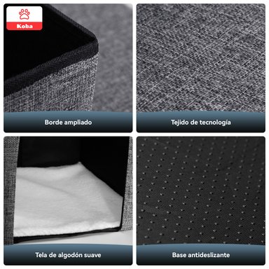 ESCALERA MASCOTA PERRO GATO CON ALMACENAMIENTO PLEGABLE GRIS - 9