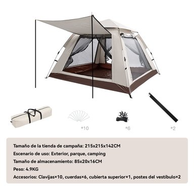 CARPA INSTANT CAMPING 4 PERSONAS CON 2 PUERTAS Y 2 VENTANAS - 9