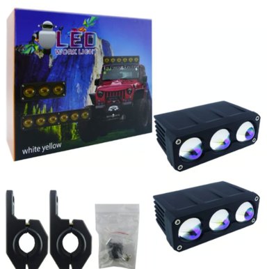SET 2 NEBLINERO LED 3 LED PROFESIONAL DÚO COLOR BLANCO-AMBAR - 1