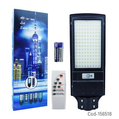 FOCO PARA POSTE SOLAR 600W CON 1 PLACA 504 LED PVC CON SENSOR Y CONTROL REMOTO. - 4