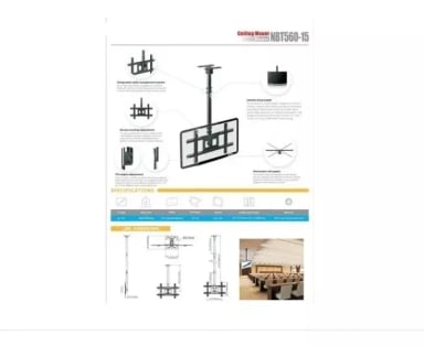 SOPORTE BASE PARA TV TECHO AJUSTABLE INCLINACION 32 - 70 - 2