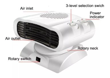 ESTUFA CALEFACTOR ELECTRICA 2000W NIVA NOVA TERMOVENTILADOR - 4