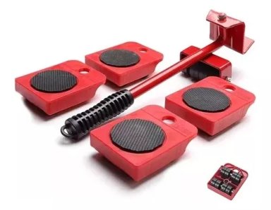 SET HERRAMIENTAS ELEVADOR+RUEDAS PALANCA MOVER MUEBLES NEVERA DESLIZADOR - 1