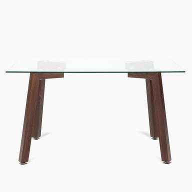 JUEGO COMEDOR MESA JOCKEY NOGAL + 6 SILLAS CROSS NOGAL / CANELA - 4