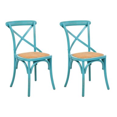 KIT SPAZZIO RETRO TURQUESA 2 SILLAS 44X50X89 CM - 1