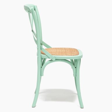 MESA COMEDOR VITTORIA RECTANGULAR BLANCA + 8 SILLAS VERDE AGUA - 6
