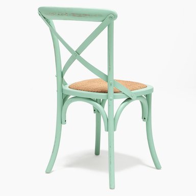 MESA COMEDOR VITTORIA RECTANGULAR BLANCA + 8 SILLAS VERDE AGUA - 7